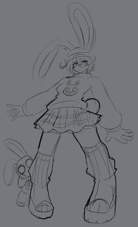 Y2K Bunny Girl Sketch